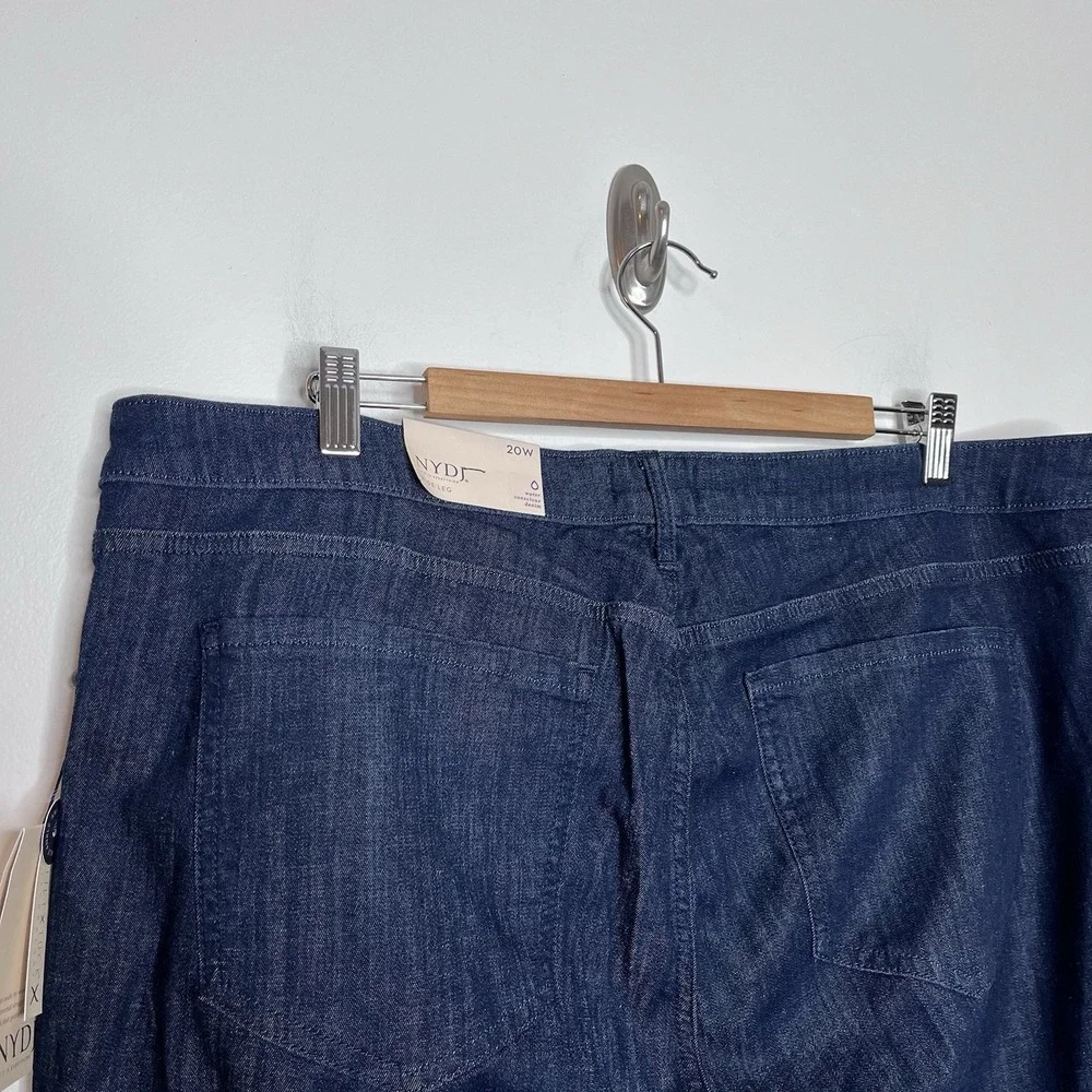 NYDJ Teresa Wide Leg Ankle Jeans Womens Size 20W Dark Rinse Mid Rise Stretch - Picture 6 of 7